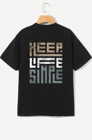 Keep Life Simple Graphic T-Shirt – Minimalist Black Cotton Tee | Zarrox