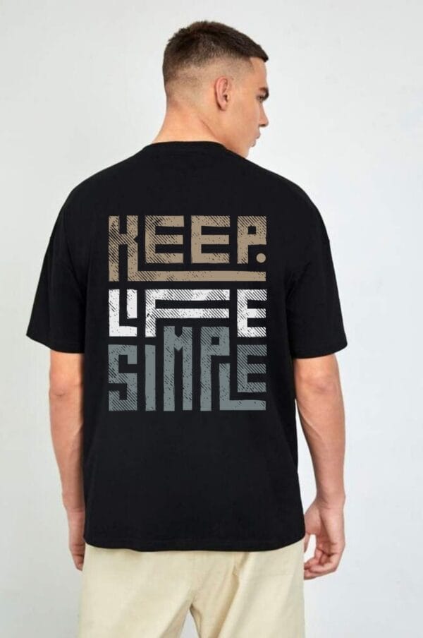 Keep Life Simple Graphic T-Shirt – Minimalist Black Cotton Tee | Zarrox - Image 3