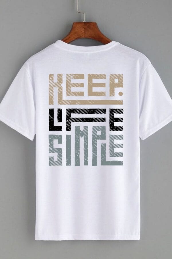 Keep Life Simple Graphic T-Shirt – Minimalist Black Cotton Tee | Zarrox - Image 2