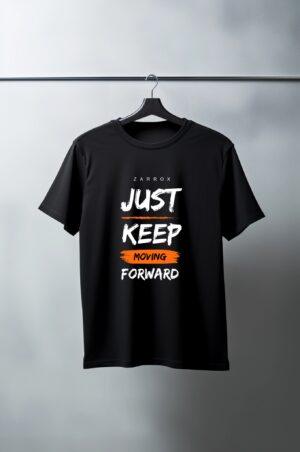 Midnight Drive Print Graphic Tee – "Just Keep Moving Forward" Motivation T-Shirt | ZARROX