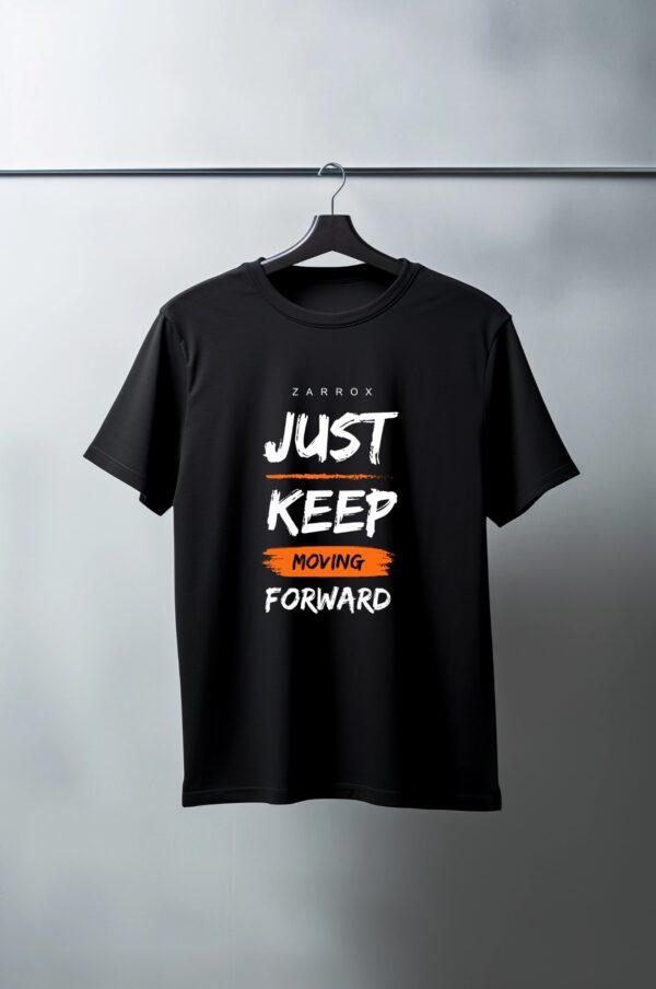 Midnight Drive Print Graphic Tee – "Just Keep Moving Forward" Motivation T-Shirt | ZARROX