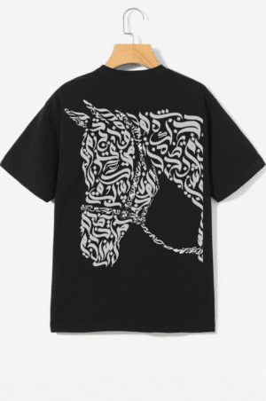 Arabic Calligraphy Horse Printed T-Shirt | Zarrox